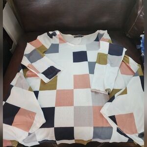 Color Block Long Sleeve Top